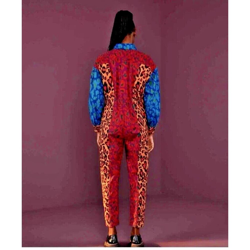 Farm Rio Leopard Retro Inspired Jumpsuit, Quilted, Medium, New! - Picture 5 of 8